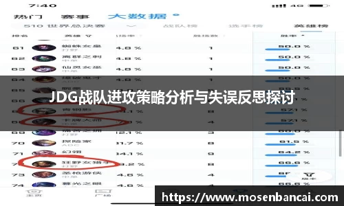 JDG战队进攻策略分析与失误反思探讨